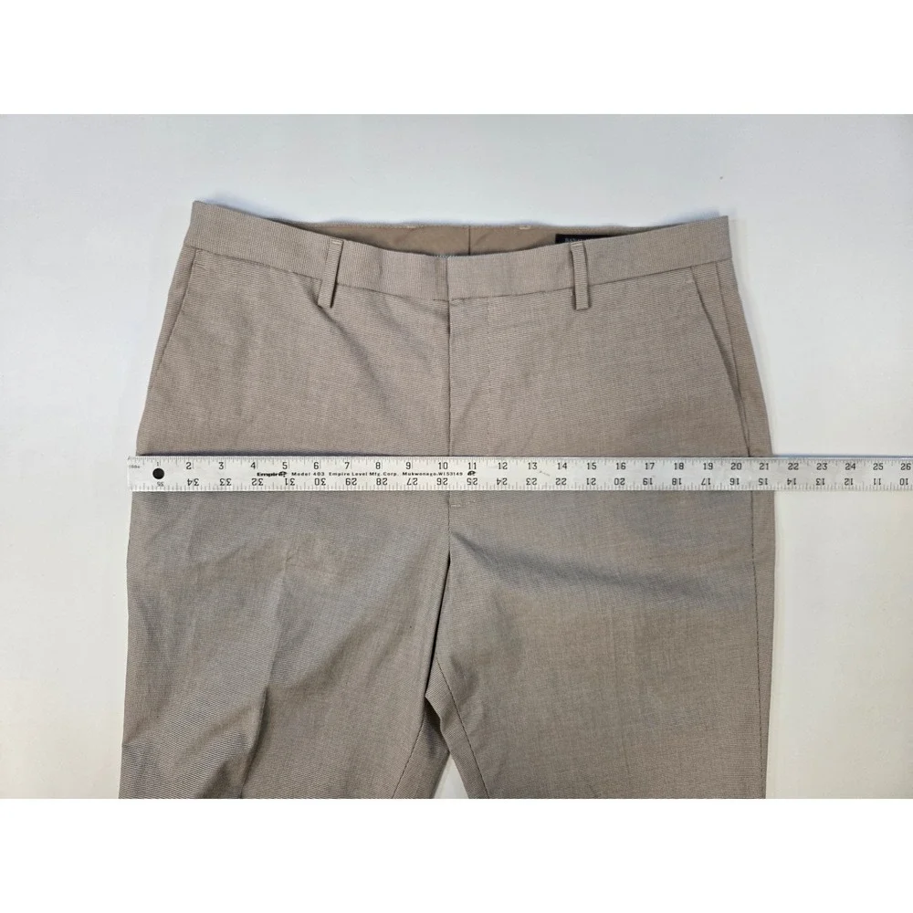 Banana Republic Slim Fit Dress Pants Mens 34x32 Tan Micro Pattern Cotton Stretch